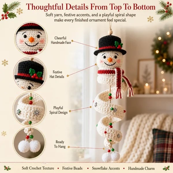 Start crocheting your spiral snowman now!