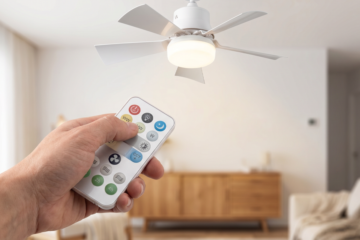 2-in-1 Ceiling Fan with LED Lighting - Remote Control Included