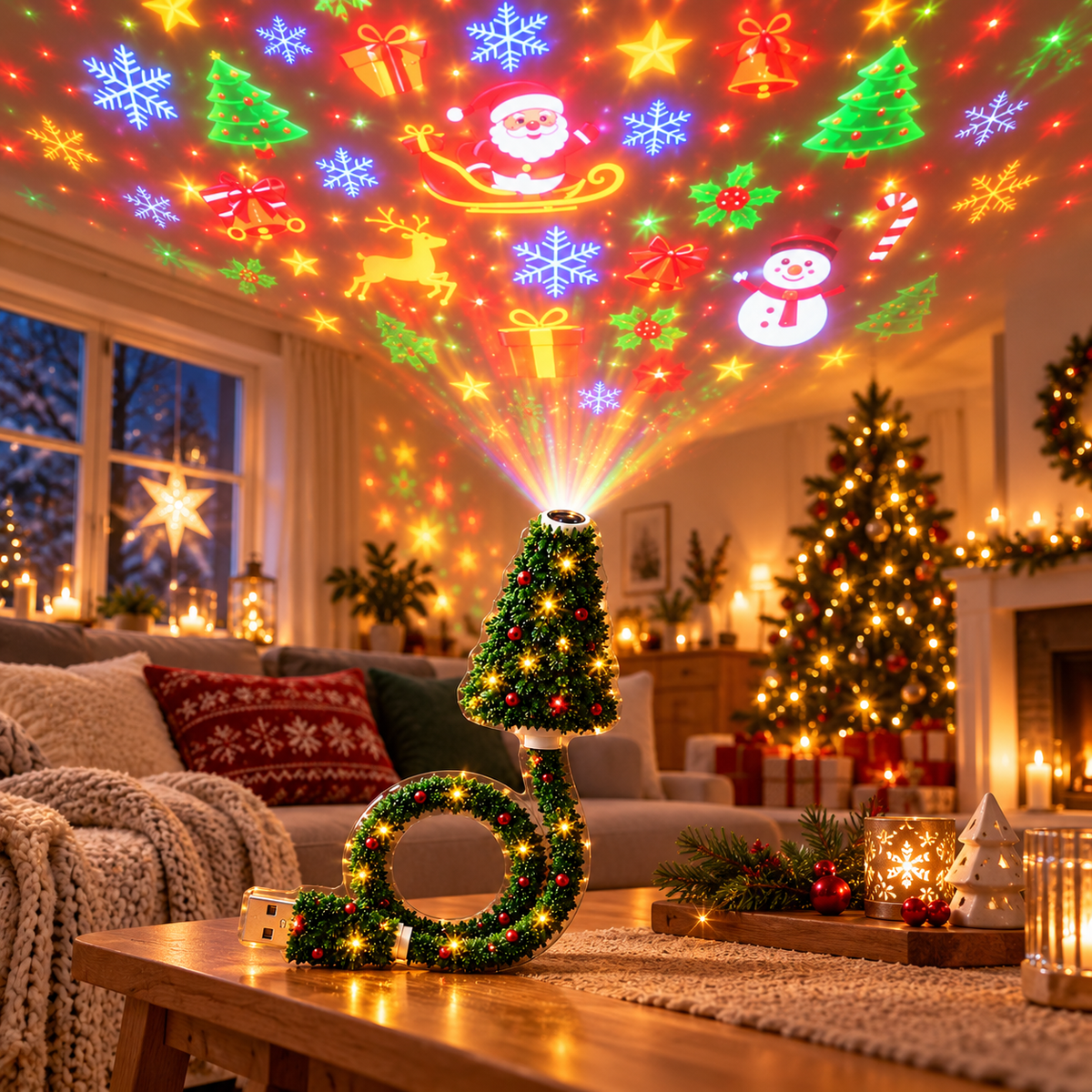 HD USB Christmas Projector – Create a Magical Holiday Atmosphere in an Instant