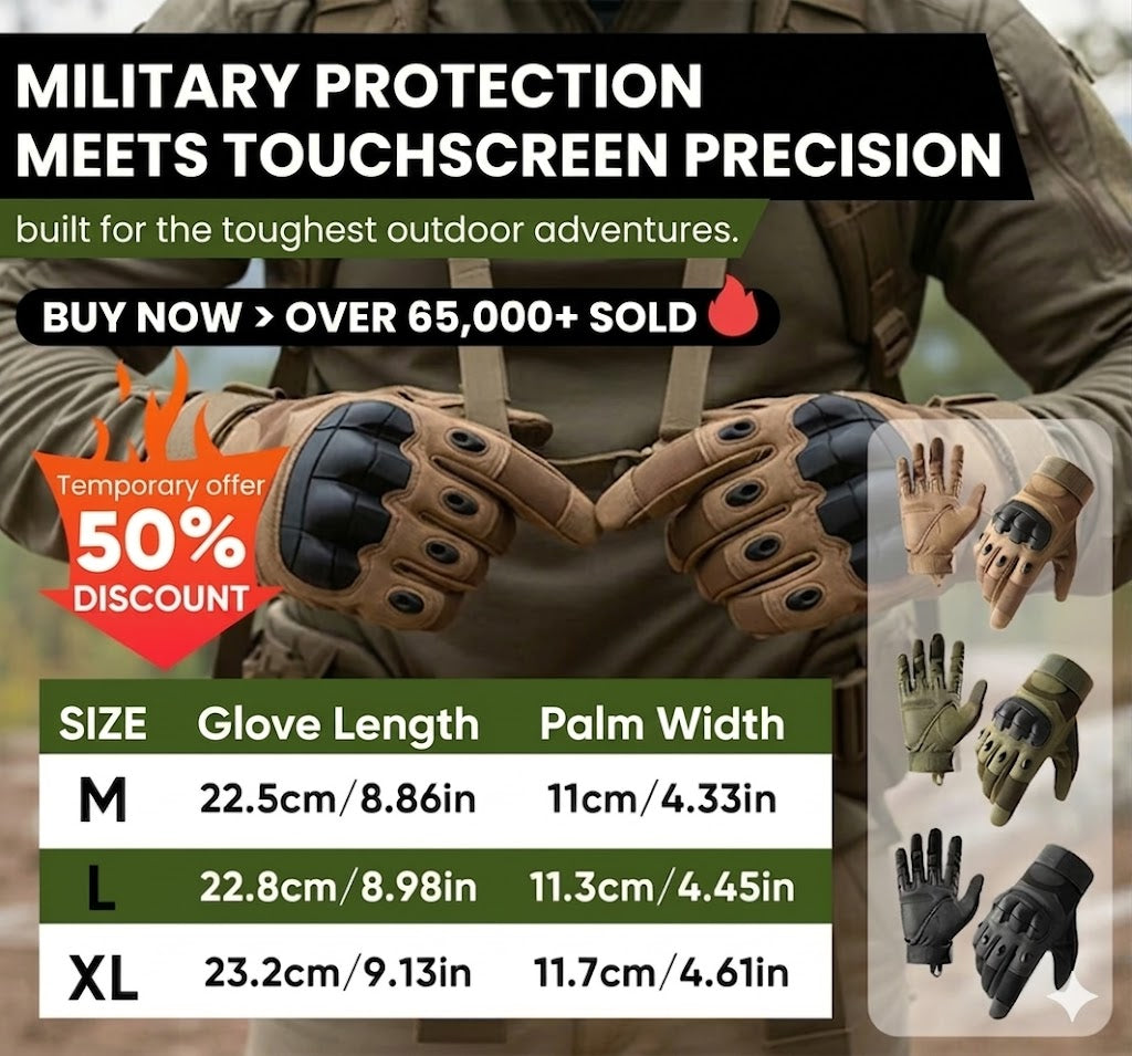 Tactical Full-Finger Gloves – Protective Outdoor Work Gloves