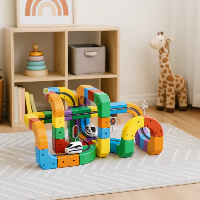 DIY Puzzle Train Track - Educational Block Set
