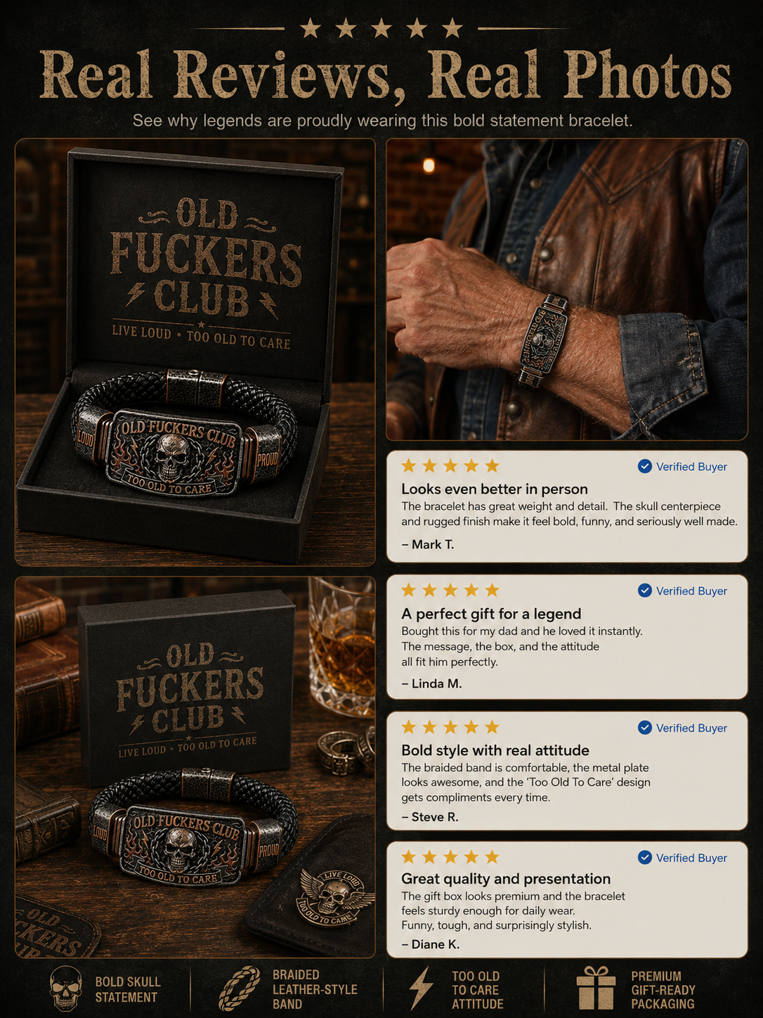 ☠️ Old Guys Club & Wild & Free 🪓 | 2026 Limited Edition Vintage Bracelet