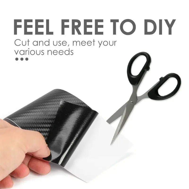 Car Door Protector Film – Scratch-Resistant & Anti-Collision 3D Carbon Fiber Vinyl Wrap with Self-Adhesive Backing