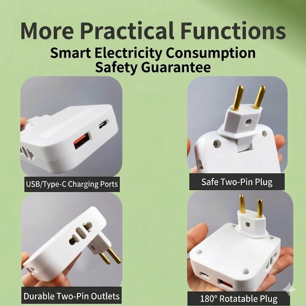 🔌 Rotatable Power Strip – The Practical Solution for Tight Spaces