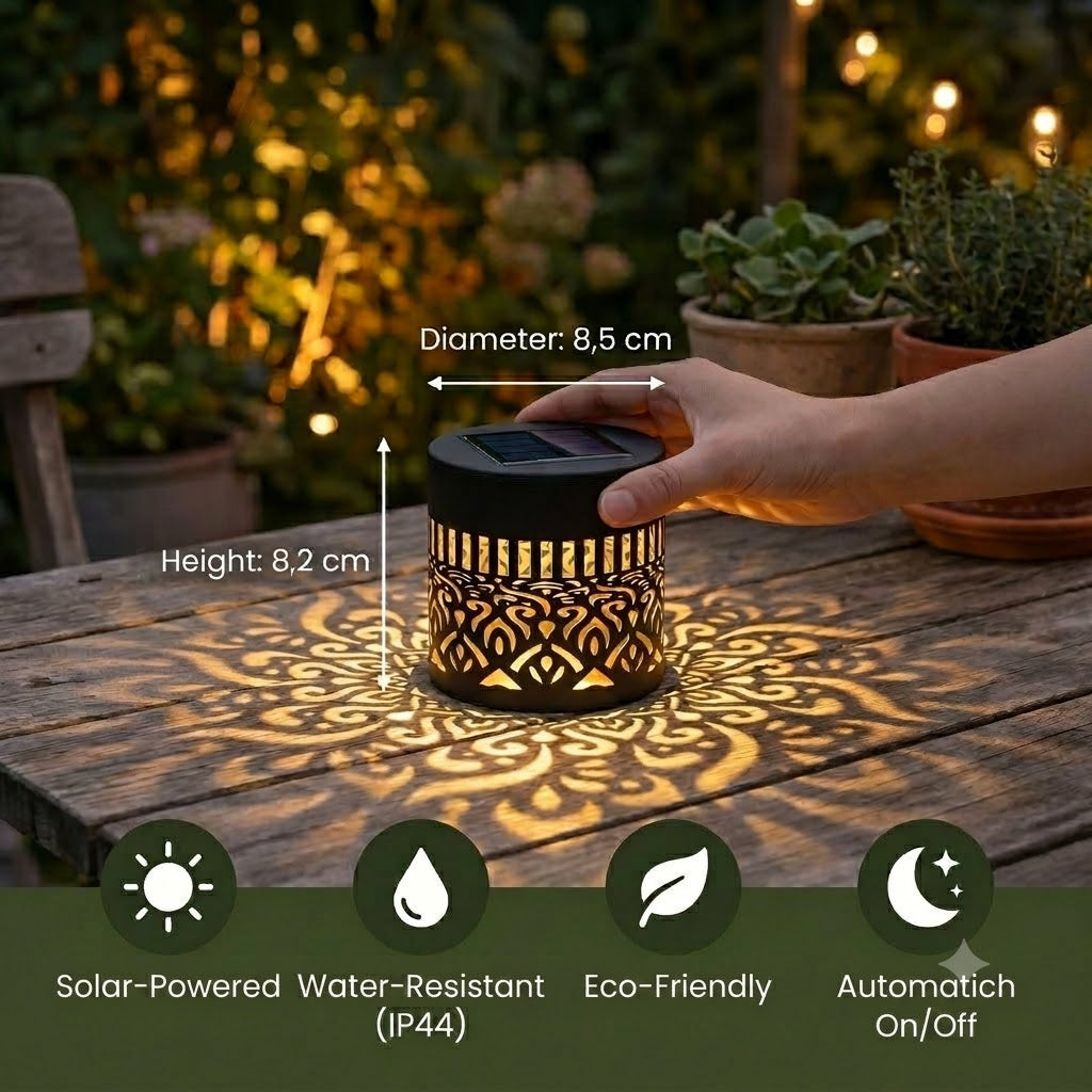 Colorful Solar Mandala Garden Light – Waterproof LED Wall Lamp with Projection Effect for Outdoors