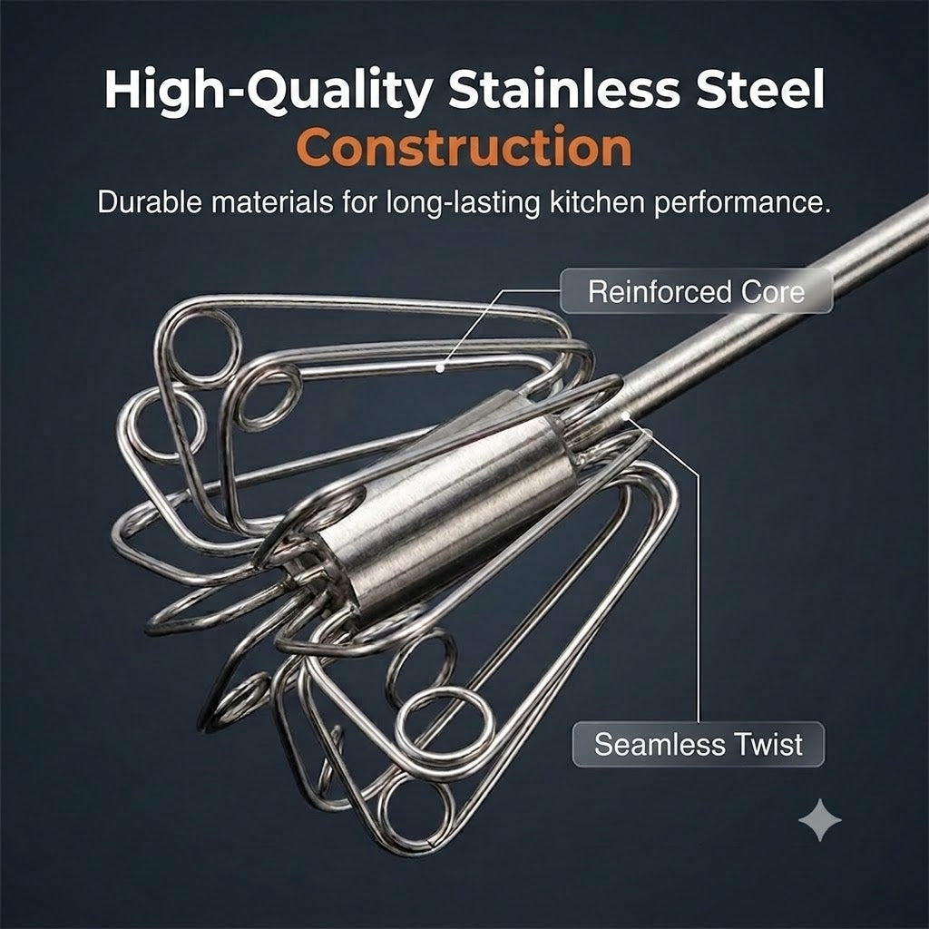 Handy Kitchen Tool: Stainless Steel Whisk with Non-Slip Handle
