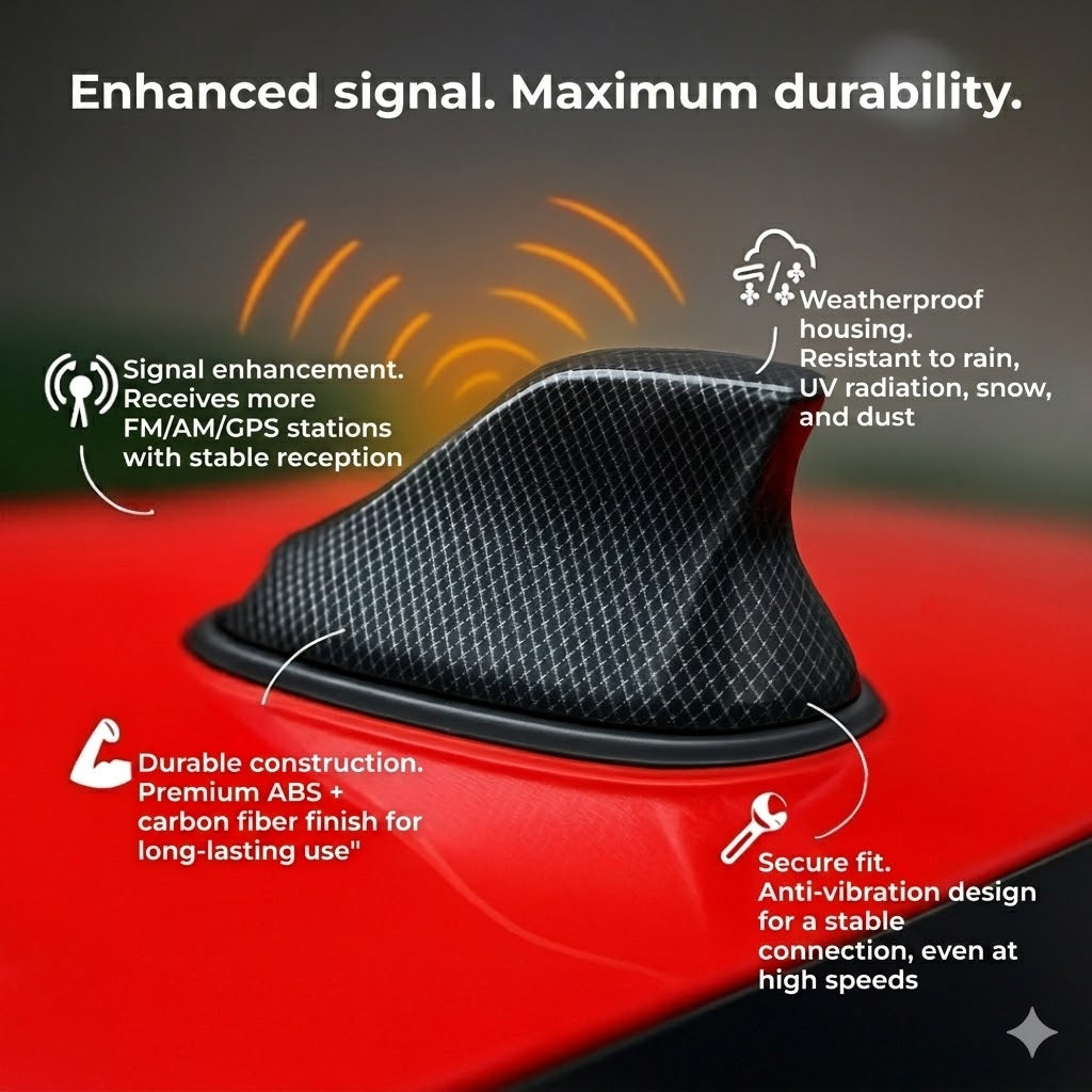 Shark Fin Car Antenna Amplifier - Improved Radio Reception