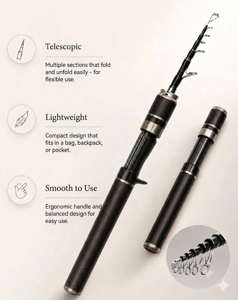 Carbon Fiber Pocket Fishing Rod: Telescopic Fishing Rod