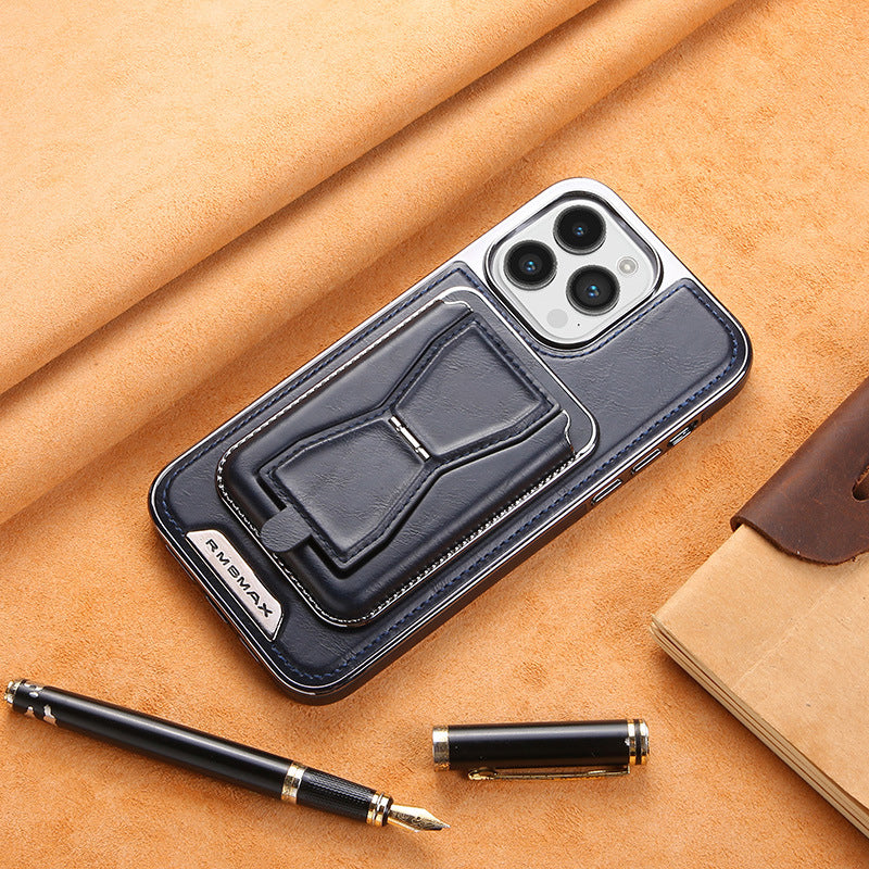 Magnetic Leather iPhone Case with Card Holder