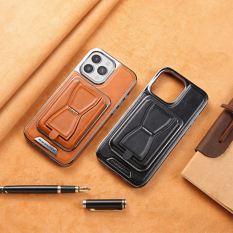 Magnetic Leather iPhone Case with Card Holder