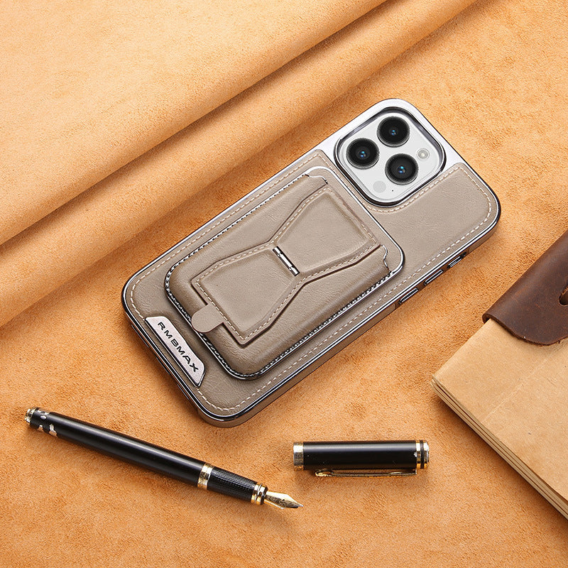 Magnetic Leather iPhone Case with Card Holder