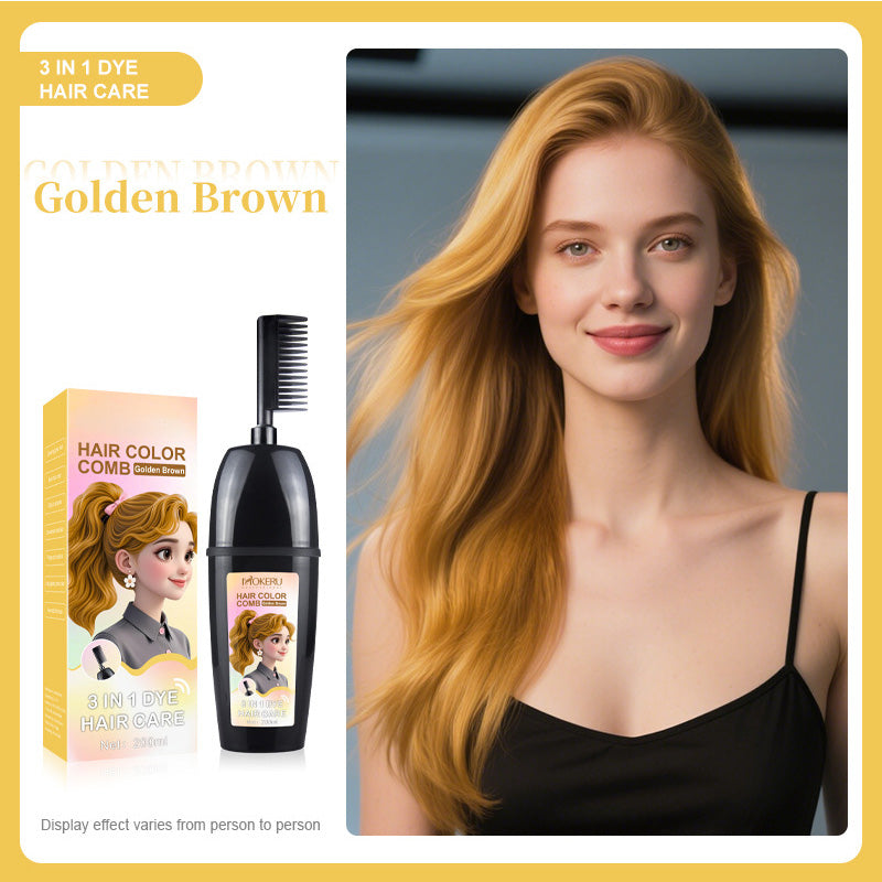 Plant-Based Hair Dye with Built-In Comb