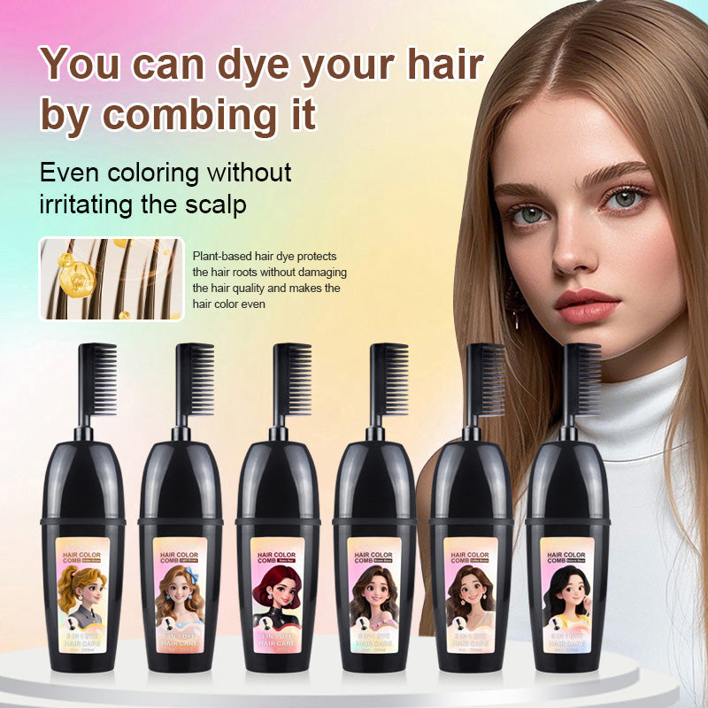 Plant-Based Hair Dye with Built-In Comb