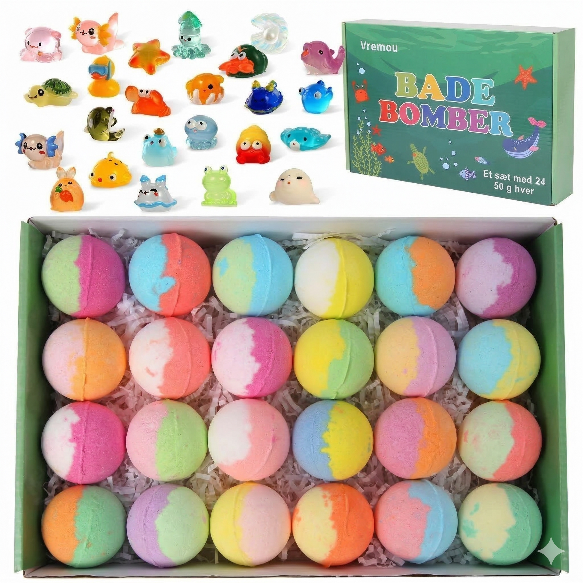 [12 Pcs] Magic Bath Bombs with Surprise - Sea Animal Toys Inside