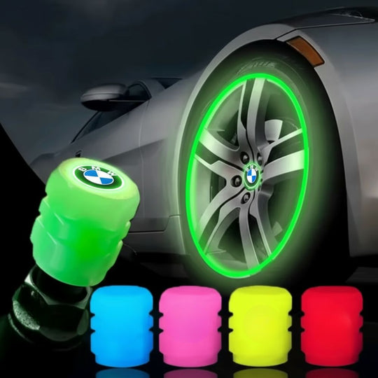 Luminous Valve Caps with Car Logo - Universal - Set of 4