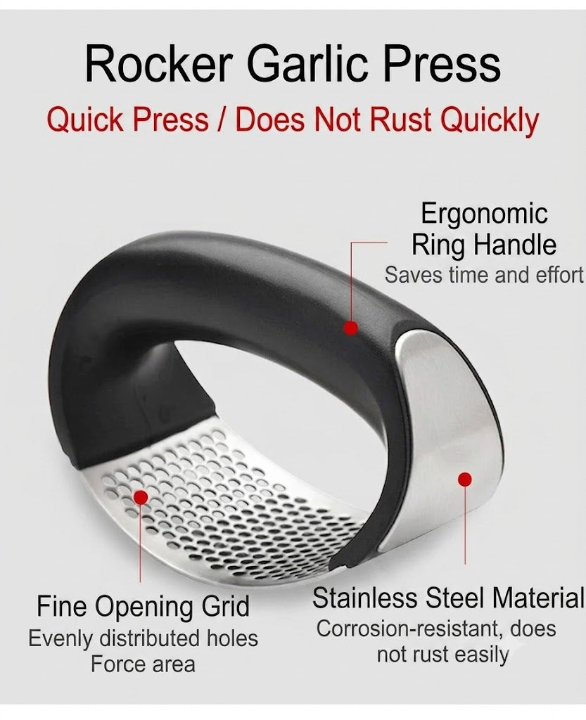 Garlic Press: Portable Stainless Steel Garlic Press