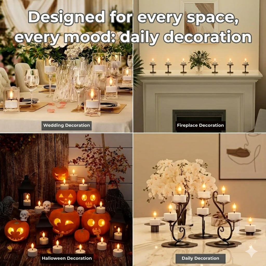 Rechargeable Flameless LED Tea Lights – Create a Cozy Ambiance – 100% Fire Safe