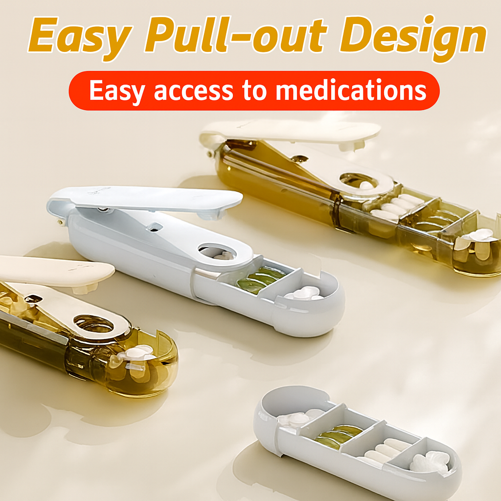 2-in-1 Portable Pill Crusher & Layered Pill Box