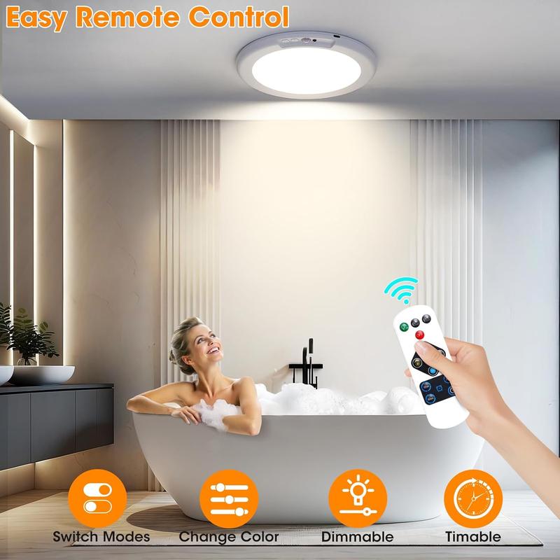 Rechargeable Ceiling Light with Motion Sensor - Wireless - Remote Control Included
