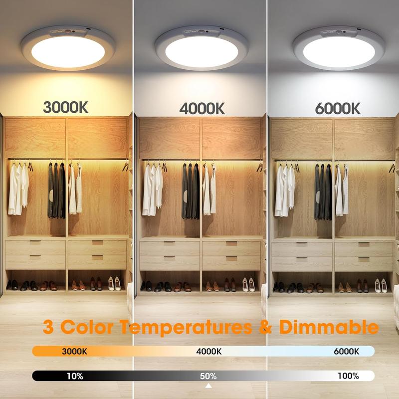 Rechargeable Ceiling Light with Motion Sensor - Wireless - Remote Control Included