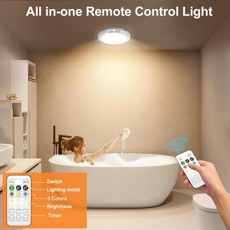 Rechargeable Ceiling Light with Motion Sensor - Wireless - Remote Control Included