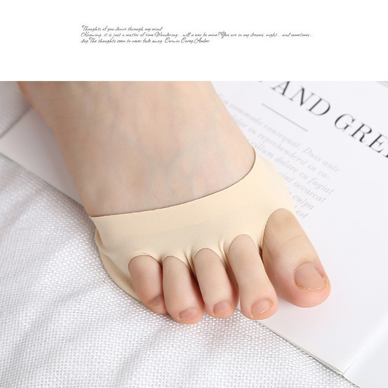 Women's Toe Socks (4 Pairs) – Anti-Slip Half Socks for Pumps and Heels – Breathable