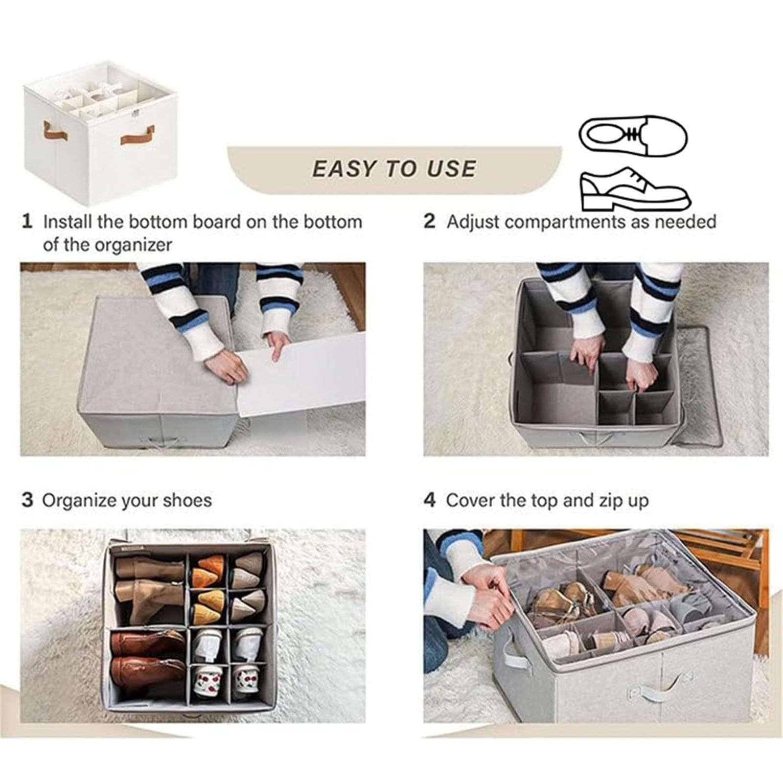 Foldable Fabric Shoes Storage Box