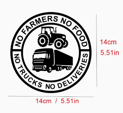 "No Farmers, No Food" Vinyl Stickers: Buy 2 Get 2 FREE!