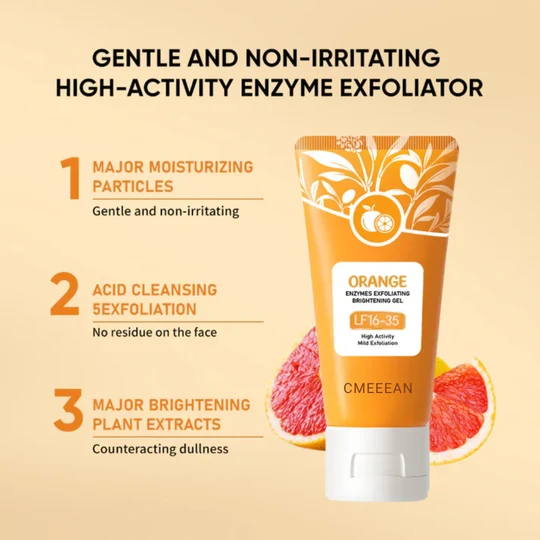 🍊 Limited Time Offer: Buy 1 Get 1 Free! Orange Exfoliating Gel – Gently Removes Dead Skin Cells ✨