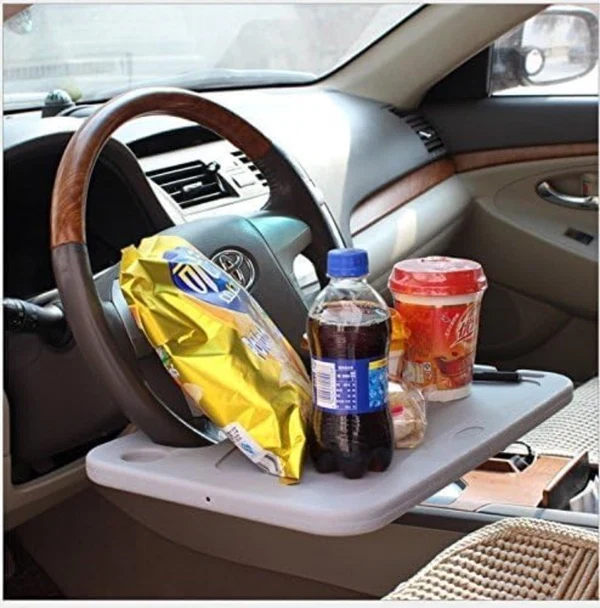 Double-Sided Car Steering Wheel Desk – Laptop Tray Table