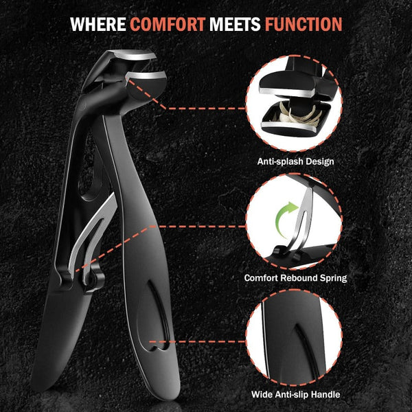 Stainless Steel Nail Clippers with Wide Jaw Opening – Easy and Precise Toenail Trimming