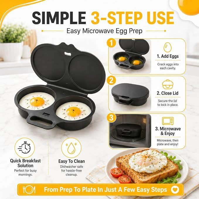 Microwave Egg Cooker with Splash-Proof Lid