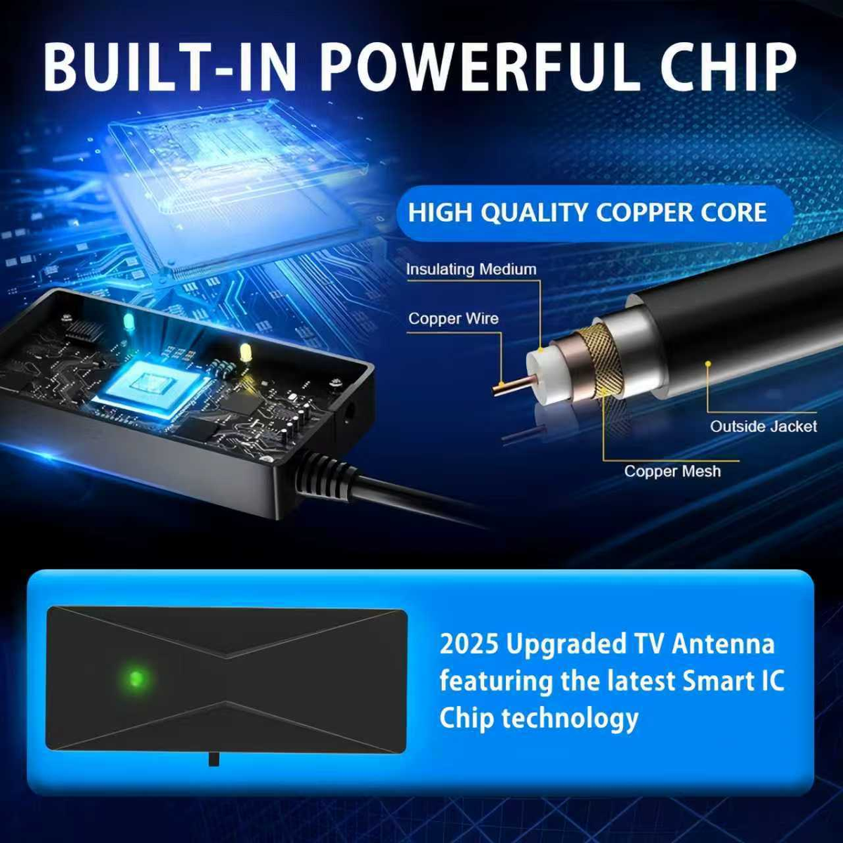 4K / 1080P Indoor HD TV Antenna