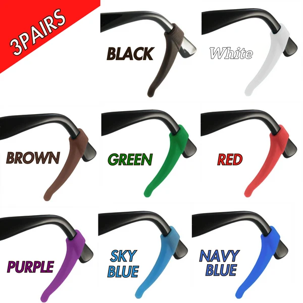 Anti-Slip Silicone Ear Hooks for Glasses – Eyeglass Temple Grips