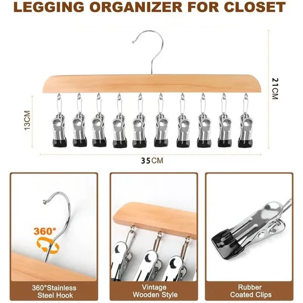 Clothes Hanger with 10 Pegs – Space-Saving Drying Hanger for Socks and Underwear