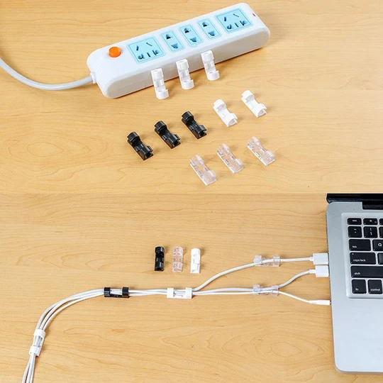 Self-Adhesive Cable Clips – Easy and Practical Cord Organizer for Desk and Home
