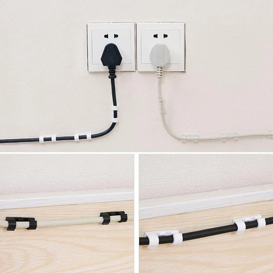 Self-Adhesive Cable Clips – Easy and Practical Cord Organizer for Desk and Home