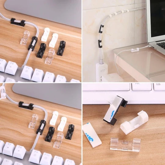Self-Adhesive Cable Clips – Easy and Practical Cord Organizer for Desk and Home