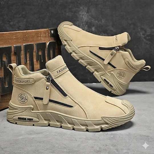 Men's Hiking Shoes with Side Zipper – Durable Outdoor and Trekking Shoes