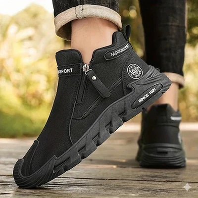 Men's Hiking Shoes with Side Zipper – Durable Outdoor and Trekking Shoes