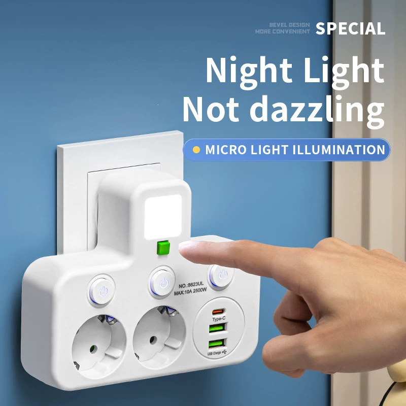 Multi-port EU plug adapter
