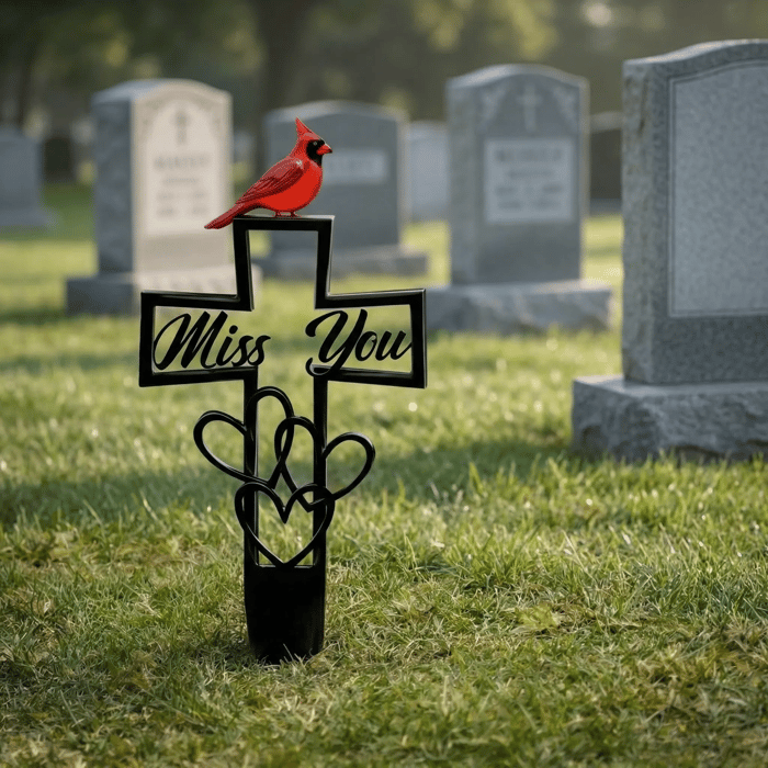 🐦💖 Metal Memorial Plaque for Cemetery ✝️