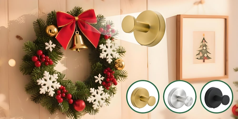 [2 Pieces] Strong Suction Cup Hooks - Self-adhesive Wall Hooks without Drilling