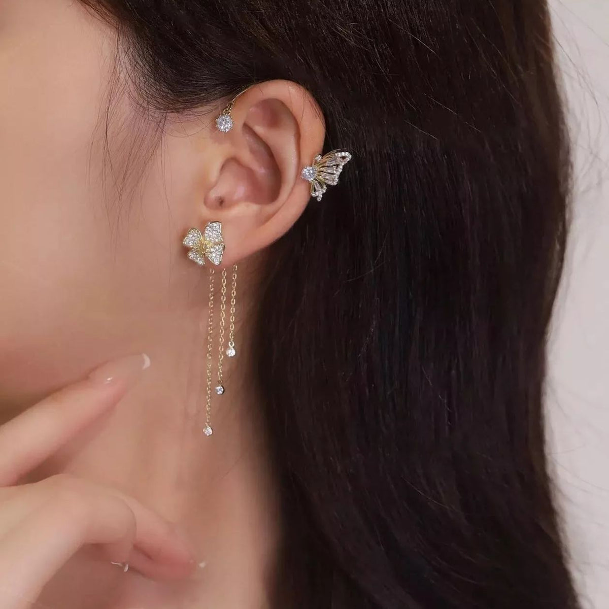 Simple Clip-On Earrings with Butterflies, Floral Motifs & Tassels – Elegant, Comfortable, No Piercing Required