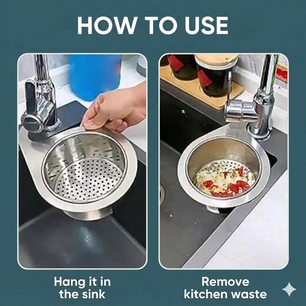 Stainless steel swan-shaped sink filter (2-pack)