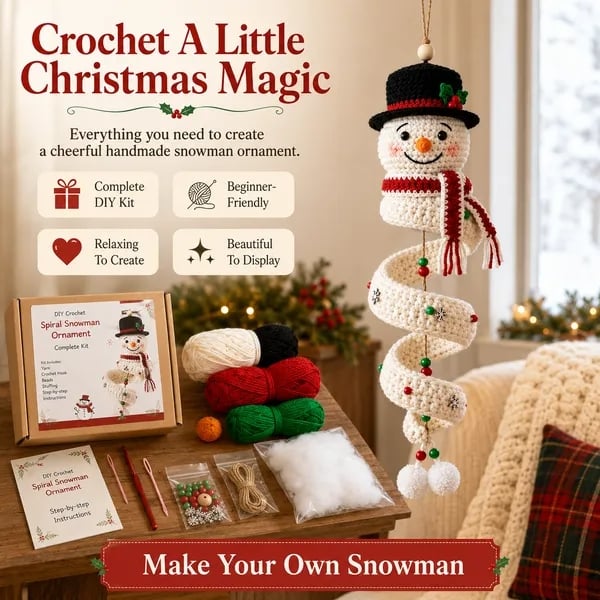 Start crocheting your spiral snowman now!