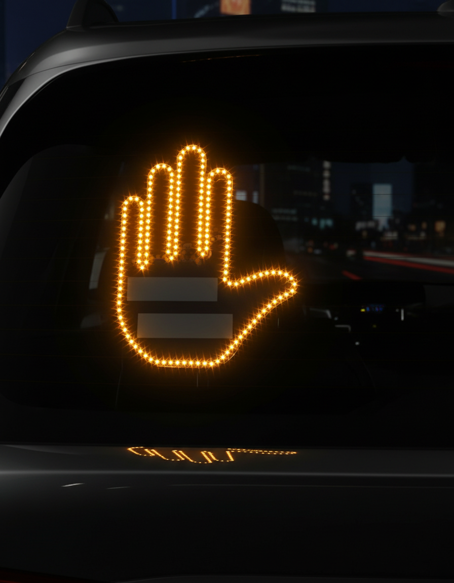 Illuminated hand-shaped car lights