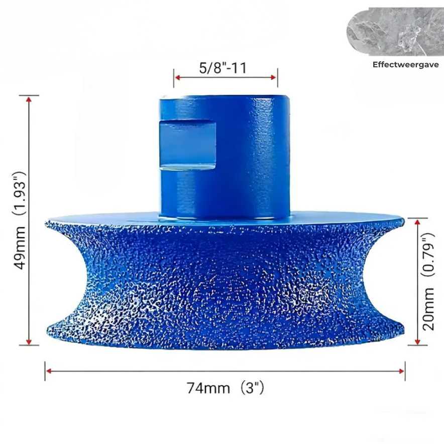 Concave grinding wheel for stone