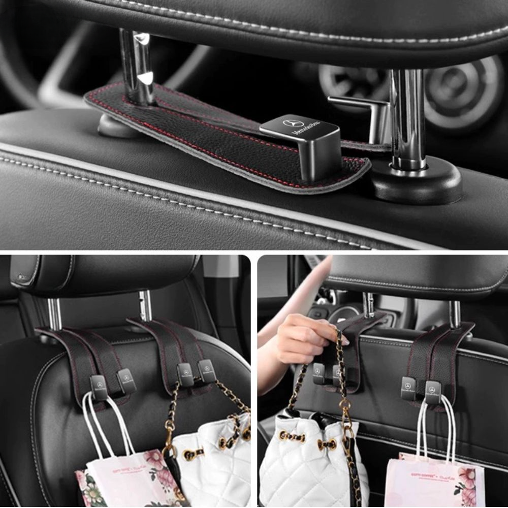 Double Car Headrest Hook with Logo