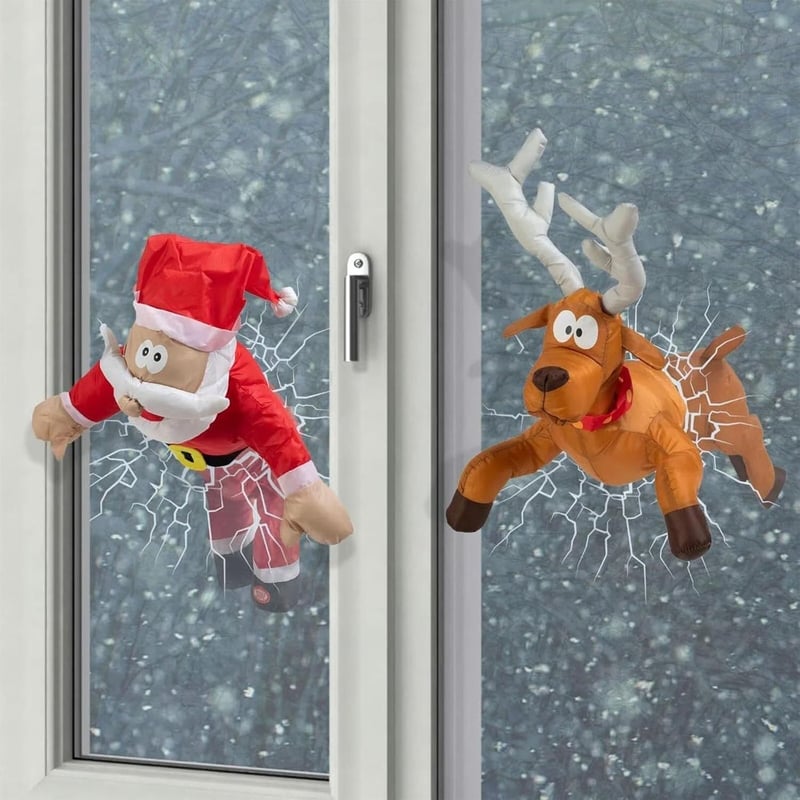 Funny “Oops!” Santa & Reindeer Decoration